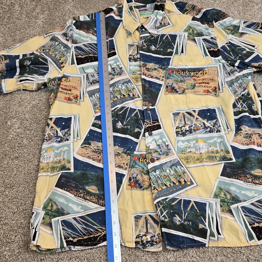 Vintage Reyn Spooner Shirt Mens XXL Hollywood California Postcard Rayon USA - Picture 4 of 7
